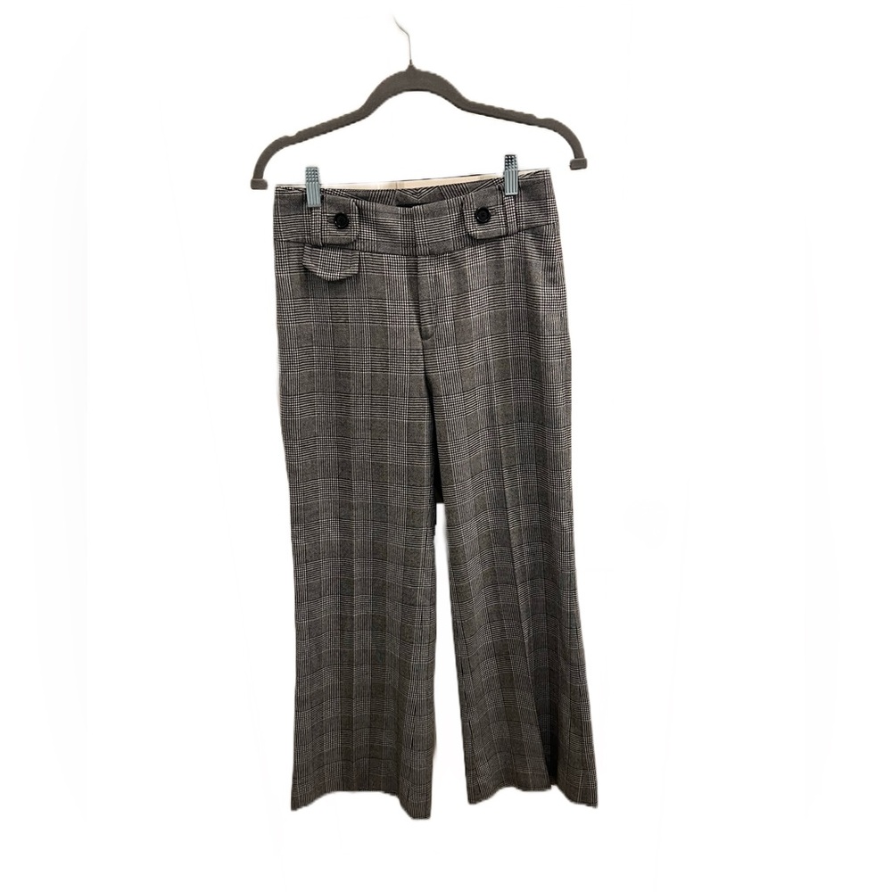 Banana Republic Micro Houndstooth Wool Wide Leg Pants